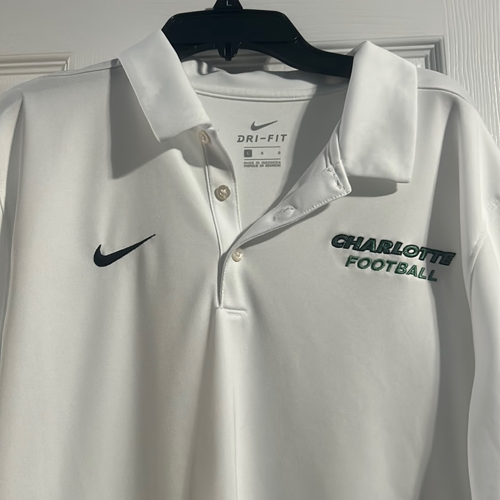 White Nike Charlotte Football Polo